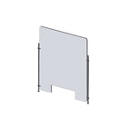 Mark Maker Rod Sneeze Guard - Acrylique transparent 1/4" -panneau de 23,5" Lx31,5"H- ensemble de tiges de 24"H-passage de 4"x12"-Distanciation sociale optimale entre deux groupes de personnes