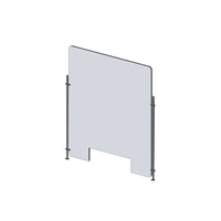Mark Maker Rod Sneeze Guard - Acrylique transparent 1/4" -panneau de 23,5" Lx31,5"H- ensemble de tiges de 24"H-passage de 4"x12"-Distanciation sociale optimale entre deux groupes de personnes