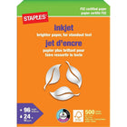 Papier à jet d’encre certifié FSC de Staples, 24 lb, 8,5 po x 11 po, blanc, 500 feuilles-Fiable dans les imprimantes à jet d'encre, les copieurs et les télécopieurs à papier ordinaire
