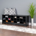 Prepac – Banc à compartiments pour le rangement de chaussures BSS-60220, 60 po, noir-Agencez-le avec l'étagère pour vestibule de Prepac (BEC-6016) à largeur de 60 po, pour compléter l'organisation de votre vestibule