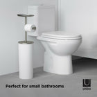 Umbra PORTALOO - Porte-papier toilette avec espace de rangement blanc et nickel-Dimensions : 8,63 po L x 6,75 po P x 25,5 po H