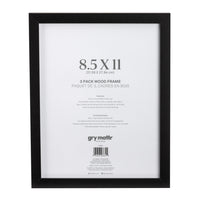 Gry Mattr - Cadre de document sans mat - Noir - 8,5 po x 11po - paquet de 3-Cadre en bois