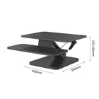 ShoppingAll - Bureau assis-debout à hauteur réglable 25 larg. po - Noir-Le plateau pour clavier de 25 x 10,6 pouces se soulève en même temps que la surface supérieure pour créer un poste de travail confortable