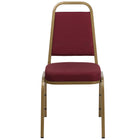 Flash Furniture – Chaises empilables Hercules de la série trapézoïdale avec motifs bourgogne et cadre en or, 4/pqt-Ensemble de 4 chaises de banquet polyvalentes