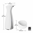 Umbra OTTO - Pompe à savon et solution hydroalcoolique avec fixation murale 250ml, Blanc/Gris-5