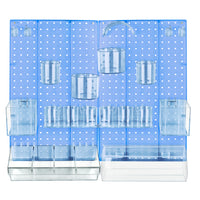 Azar - Kit d'organisateur de mur de panneaux perforés de 24 pièces avec deux panneaux et assortiment accessoire - bleu-Vendu en multiples de: 1
