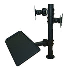 TygerClaw – Support double moniteur pour bureau pour point de vente avec plateaux pour clavier, 20,9 x 22.8 x 11,8 (po), noir-Support pour bureau de taille moyenne