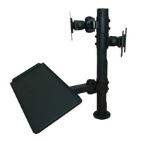 TygerClaw – Support double moniteur pour bureau pour point de vente avec plateaux pour clavier, 20,9 x 22.8 x 11,8 (po), noir-Support pour bureau de taille moyenne