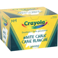 Crayola® - Craie blanche sans poussière-Disponible en blanc ou en couleurs variées (24 de chaque : rose, jaune, blanc, bleu, rouge et gris)