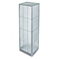 Azar Displays – Présentoir de plancher pivotant à panneaux perforés sur 4 côtés, 60 x 16 po, transparent (700405-CLR)-Tour carrée pivotante