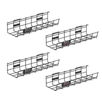 ShoppingAll - Chemin de câbles sous le bureau - Noir - Lot de 4-Rack Large Et Spacieux:Profitez de notre espace de rangement de 120 mm x 420 mm qui garde les câbles et multiprises hors de vue pour un poste de travail sans encombrement