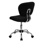 Flash Furniture - Fauteuil fonctionnel H-2376-F-BK-GG en mailles, sans accoudoirs, dossier mi-dos, noir-Siège et dossier rembourrés en maille