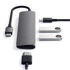 Satechi Adaptateur 4K USB-C Multi-Ports Mince - Gris sidéral-Port de type C, PASS-THROUGH CHARGING