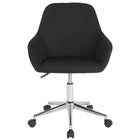 Flash Furniture – Fauteuil fonctionnel Cortana pour la maison et le bureau, dossier mi-hauteur, tissu noir (DS8012LBBLKF)-Chaise de travail contemporaine