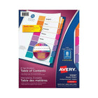 AveryMD – Intercalaires avec table des matières Ready IndexMD 11519, 8 onglets/ens, 6 ens/pqt-Plus solide de 3 façons pour durer plus longtemps