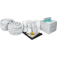 Zenith – Trousse de déversement pour huile, 97 gallons, sans contenant-Contenu : 100 feuilles absorbantes (15 x 17 po), 10 remblais tubulaires (3 x 120 po), 8 tampons absorbants (8 x 18 po), 1 tapis de canalisation (36 x 36 po), 1 ruban d’avertissement (3 po x 500 pi), 2 paires de gants en nitrile, 2X-grand (11), 2 paires de lunettes de sécurité (taille unique), 2 combinaisons microporeuses (grand), 10 sacs à déchets (26 x 36 po)