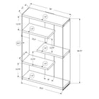 Monarch Specialties - 3290 60 po H Etagere - Blanc Lustre Avec Verre Trempe-Design moderne et chic dans un fini blanc lustré
