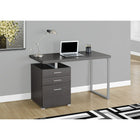 Monarch Specialties - 7426 Bureau 48 po L - Gris Orientation Gauche Ou Droite-Conçu de manière durable avec une finition en stratifié gris aspect bois et un pied en forme de U en métal gris robuste pour un aspect contemporain, avec un plateau facile à nettoyer, idéal pour étudier, écrire ou travailler sur votre ordinateur portable.