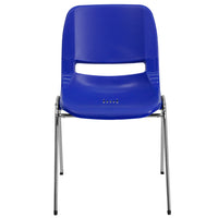 Flash Furniture – Chaise coquille empilable et ergonomique Hercules avec cadre chromé, siège de 16 pouces, bleu marine-Chaise empilable multi-usages