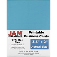 JAM Paper Cartes professionnelles imprimables, 3 1/2 x 2 po, bleu vif, paq./500-Taille : 3,5 x 2 po