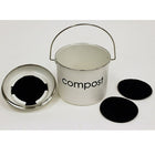 Cathay Importers - Bac de compostage de 3 litres, blanc, 7 diam. x 7 haut. (po)-Comprend 3 filtres