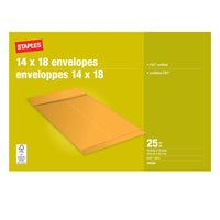 Staples - Enveloppes Kraft pour catalogues, 14 po x 18 po, bte/25, gommées-14 po x 18 po