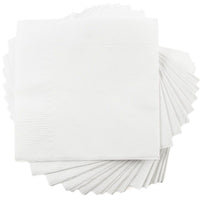 JAM Paper Serviettes à boissons - Petites - 5" x 5" - Blanc - Paquet de 600 (5255620731b)-Serviettes cocktail en papier blanc