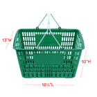 FuTECH - Paniers à provisions avec poignée chromée - 18,5 L x 13 l x 10 H po - Vert - Paquet de 4-18,5 L x 13 l x 10 H po