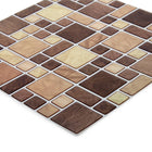 CTG Brands Multi Square Tile, 10" x 10", Brown, 6 Pack-Carreaux de qualité supérieure: les carreaux de dosseret mural à peler et coller sont faits de plastique PVC de haute qualité, durable et écologique, résistant à l'eau et à la moisissure qui ne jaunit jamais avec le temps