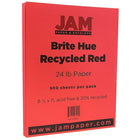 Jam Paper Papier lisse recyclé de couleur vive, 8 1/2 x 11 po, rouge, 500/rame-rouge