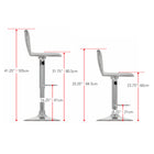 CorLivingMC – Tabouret de bar ajustable à dossier haut incurvé, similicuir blanc, ensemble de 2-Assemblage requis