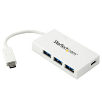 StarTech® Concentrateur USB-C à 4 ports, blanc (HB30C3A1CFBW)-Connectez les périphériques USB-A et USB-C via le port USB-C de votre ordinateur portatif