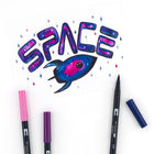 Tombow - Stylos à double pointe, couleurs Galaxie, paq./10-La pointe ogive crée des traits uniformes