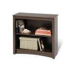 Prepacâ – Bibliothèque Espresso à 2 tablettes-Bois composite stratifié de couleur espresso et structure robuste en MDF