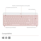 Logitech - MK470 Ensemble clavier et souris sans fil ultra-fin - Rose-Le nano-récepteur USB simple et prêt à l'emploi offre une connexion sans fil puissant et fiable de 2,4 Ghz avec une portée de 10 m