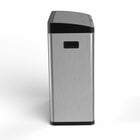 Step N' Sort - Capteur de mouvement poubelle à 2-compartiments et bac de recyclage avec bacs intérieurs amovibles - 60L-Acier inoxydable - finition anti-empreintes digitales