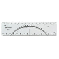 C-THRU - Rapporteur d’angle avec règle en mesure impériale, 6 po, transparent, 12/paquet-Plastifiés pour une meilleure durabilité