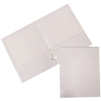 JAM PaperMD – Chemises de présentation lustrées 3 trous à 2 pochettes, 9 1/4 x 11 1/2 (po), blanc, 100/paquet-Dimensions : 11 1/2 haut. x 9 1/4 larg. X 1/5 prof. (po)