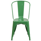 Flash Furniture – Chaise empilable pour l’intérieur et l’extérieur, métal, vert (CH31230GN)-Chaise empilable de style bistro