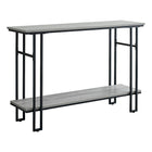Monarch Specialties - 3576 Table D'Appoint 48 po L - Console D'entrée Gris/Noir-Deux surfaces spacieuses et solides au fini d'aspect bois en gris qui vous offrent amplement d'espace