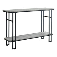 Monarch Specialties - 3576 Table D'Appoint 48 po L - Console D'entrée Gris/Noir-Deux surfaces spacieuses et solides au fini d'aspect bois en gris qui vous offrent amplement d'espace