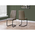 Monarch Specialties - 1114 Chaise - Tissu Taupe/Metal Noir - Paquet de 2-Recouvertes d'un matériau simili suède en taupe, ces chaises sont soutenues par une solide base en métal noir en forme de U, deux rangées verticales de coutures pour plus d'élégance