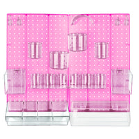 Azar - Kit d'organisateur de mur de panneaux perforés 24 pièces avec deux panneaux et assortiment d'accessoires - rose-Vendu en multiples de: 1