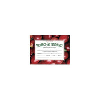 Certificat d'assiduité parfaite Hayes Red Border, 8 1/2" x 11", paquet de 90-Célébrez les réalisations des élèves avec un certificat spécial