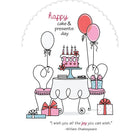 Millbrook Studios – Cartes de souhaits et enveloppes, Happy Cake & Presents, 5 3/8 x 7 3/4 po, 18/paquet (06227)-Imprimées sur du papier cartonné non couché