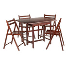 Winsome – Ensemble de table à abattant Taylor 5 pièces, 4 chaises pliantes, noyer (94557)-Ensemble de table à manger, 5 pièces 