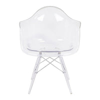 Nicer Furniture - fauteuil de style Eiffel avec pieds transparents-Siège moulé en plastique robuste de haute qualité