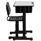 Flash Furniture Bureau et chaise d’étudiant à hauteur réglable avec cadre piédestal noir-Pattes à hauteur réglable