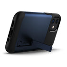 Spigen Slim Armor pour iPhone 12 mini - Bleu Marin-Un étui en TPU double couche et un étui rigide en polycarbonate offrent une protection contre les chocs.