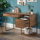Sauder 47"W La Collection International Lux Bureau - Finition Sindoori Mango-   Le tiroir à fichiers sur des glissières à extension complète peut contenir des fichiers de format Lettre